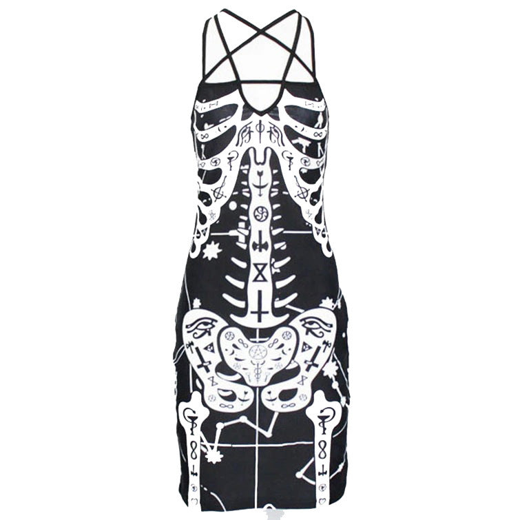 Damen figurbetontes Midi-Kleid mit grafischem Druck EB