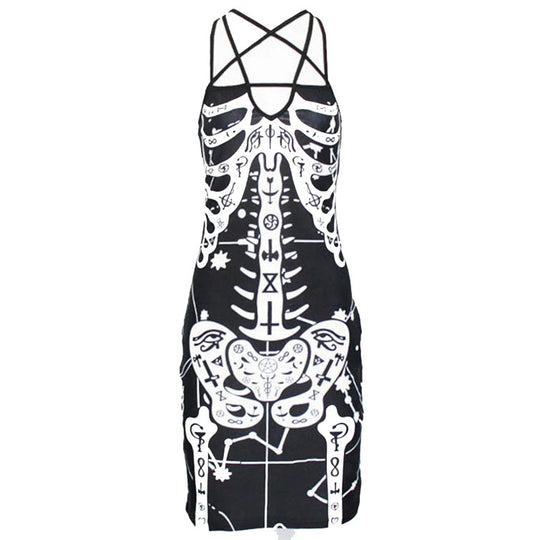 Damen figurbetontes Midi-Kleid mit grafischem Druck EB
