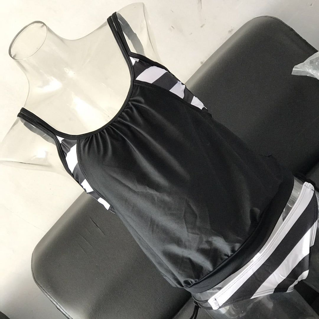 Damen Tankini mit verstellbaren Trägern und Übergroßem Schnitt EB