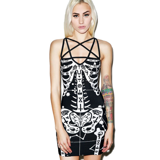 Damen figurbetontes Midi-Kleid mit grafischem Druck EB