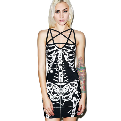 Damen figurbetontes Midi-Kleid mit grafischem Druck EB