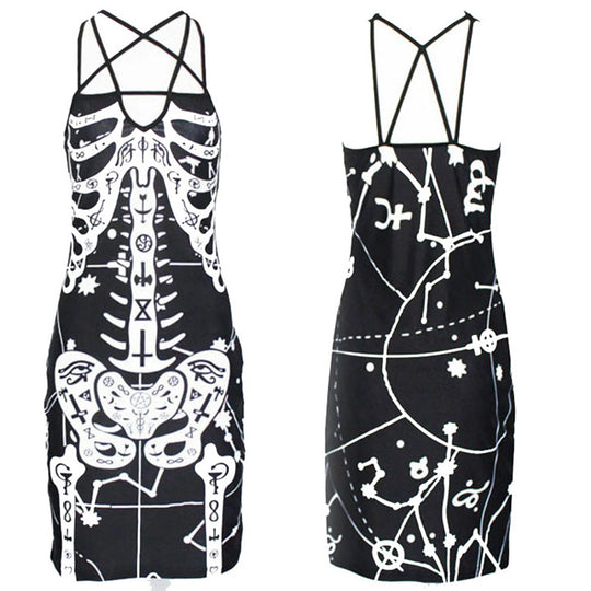 Damen figurbetontes Midi-Kleid mit grafischem Druck EB