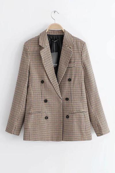 EB | Karierter Blazer mit langen Ärmeln