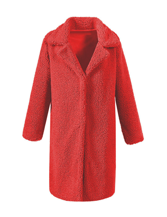 Damen Flauschiger Langmantel mit oversized Schnitt EB