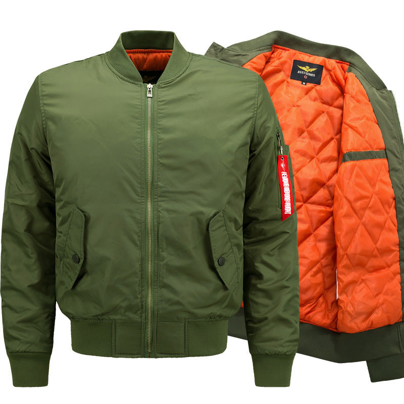 Men's  slim-profile insulated commuter bomber with low-profile sleeve zip pocket and snap-flap hand pockets EB