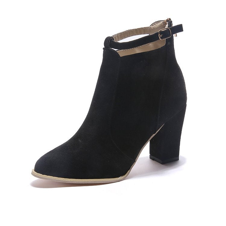 Damen Elegante Ankle-Boots mit modischem Riemen und Komfort-Sohle EB