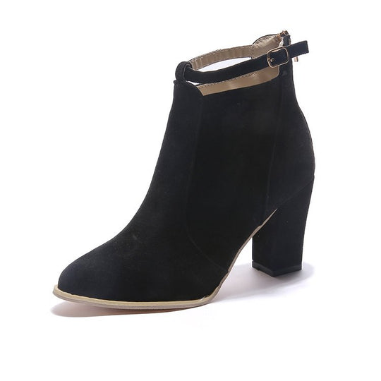 Damen Elegante Ankle-Boots mit modischem Riemen und Komfort-Sohle EB