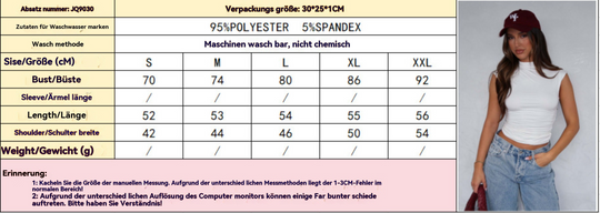 EB | Semi-Rollkragen einfarbig slim-fit ärmellose Spice Girl Weste