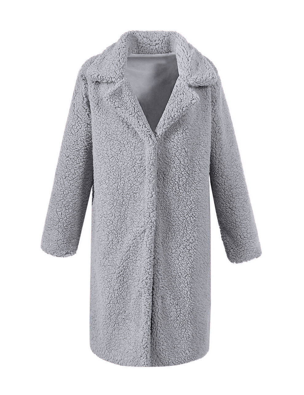 Damen Flauschiger Langmantel mit oversized Schnitt EB