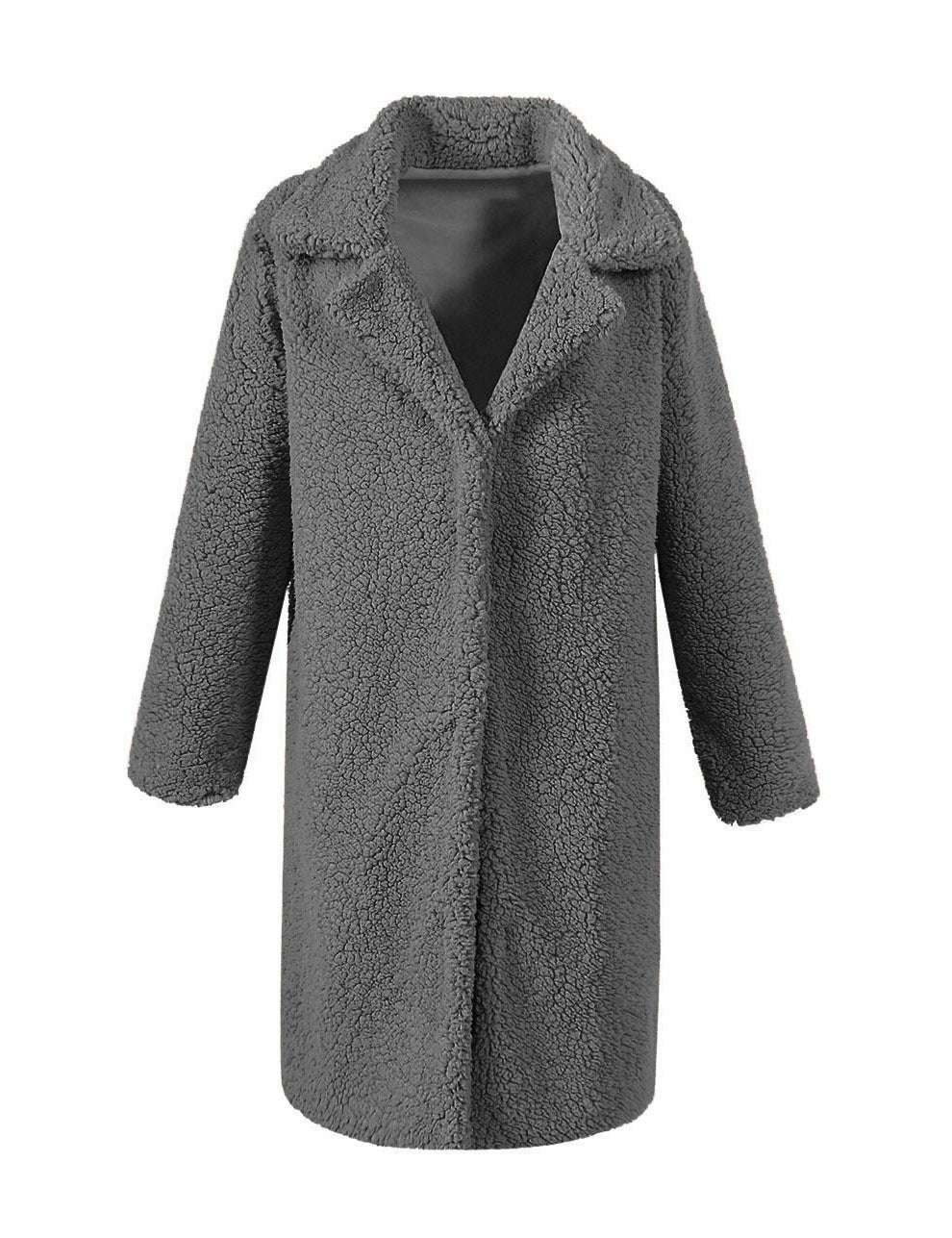 Damen Flauschiger Langmantel mit oversized Schnitt EB