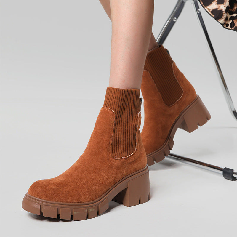 Elegante Wildleder-Winterschuhe für Damen EB