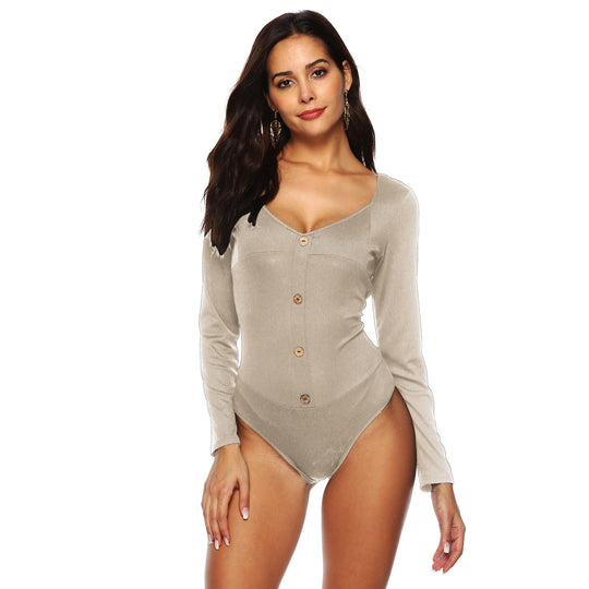 Damen Körperanpassendes Langarm-Body EB