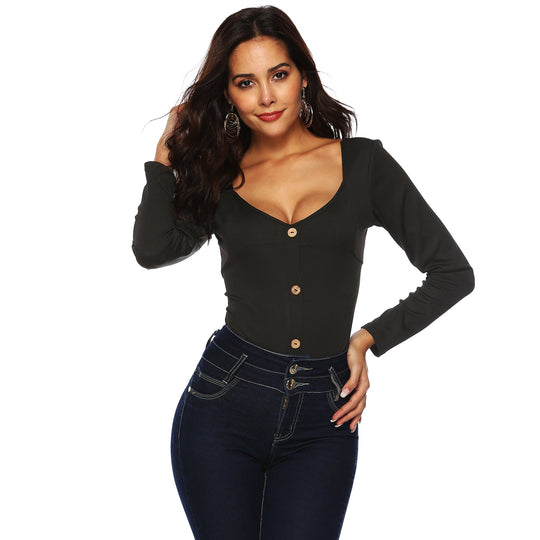 Damen Körperanpassendes Langarm-Body EB