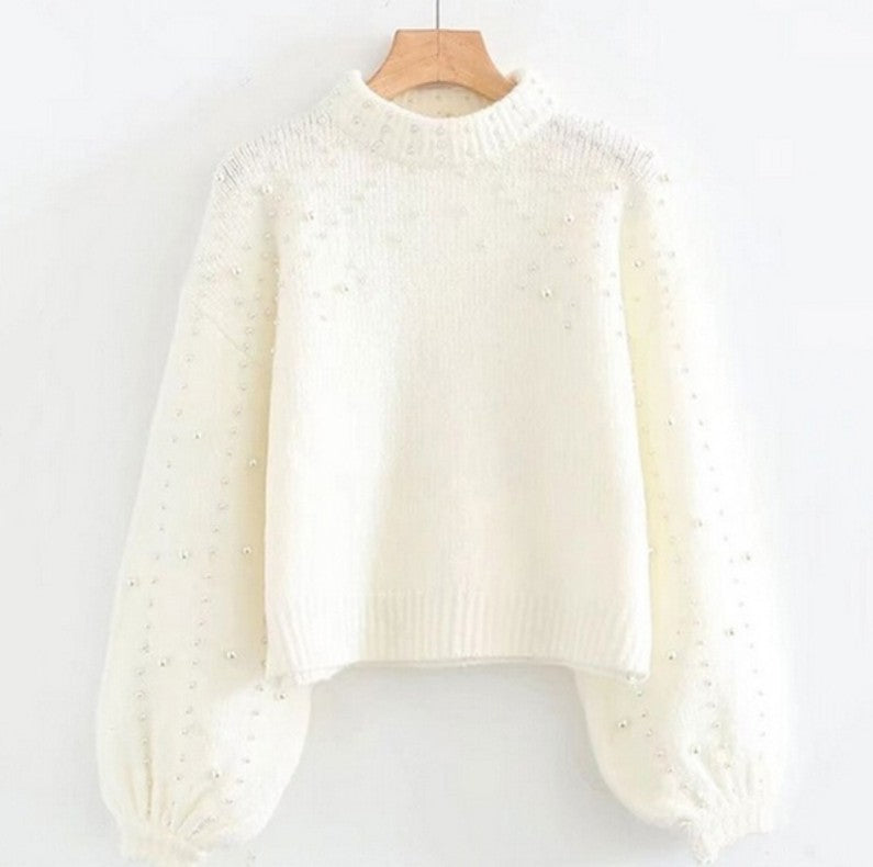 Damen modischer Pullover mit schimmernden Akzenten und lässigem Schnitt EB