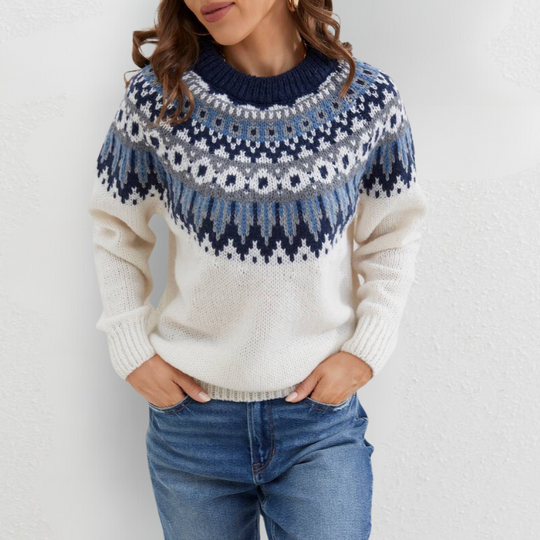 EB | Stylischer ethnischer gemusterter Pullover