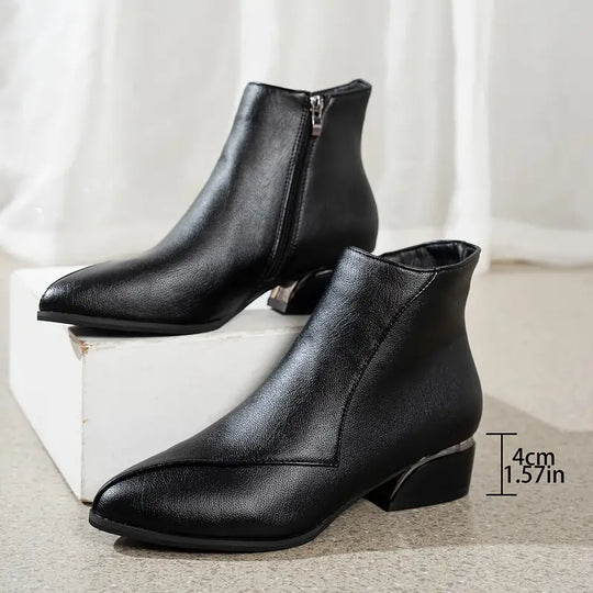 EB | Damen Chunky Niedrige Absatz Stiefeletten