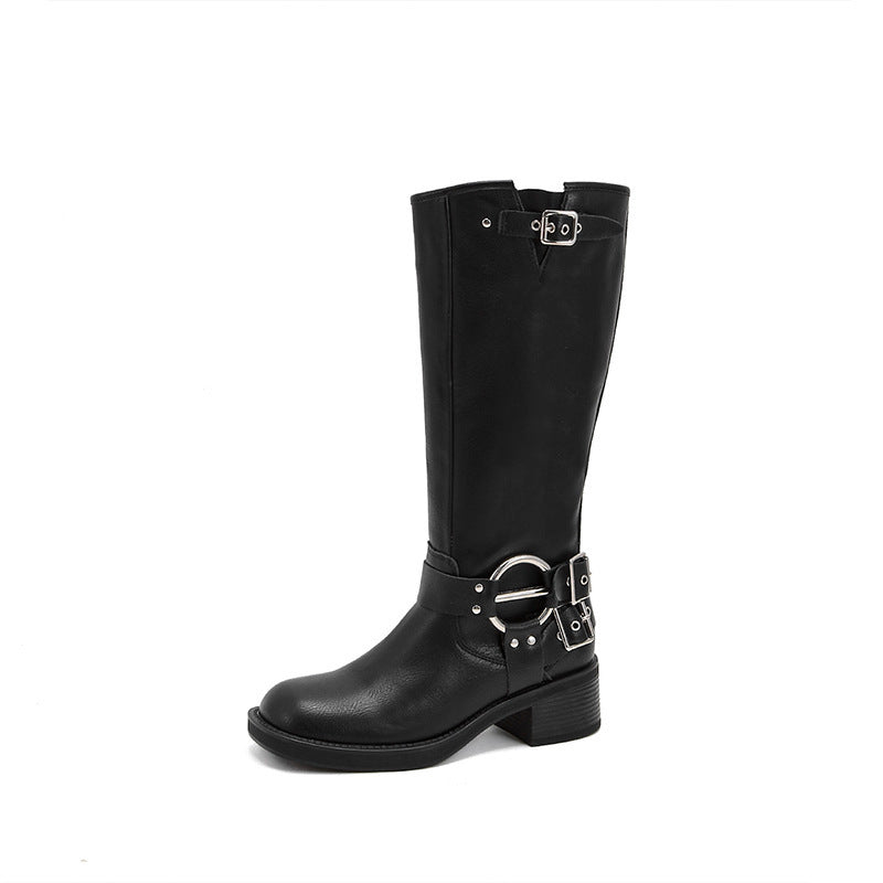Robuste Schwarze Combat-Stiefel für Damen EB
