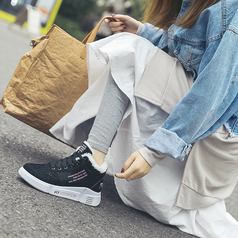 Damen Winterliche High-Top Sneaker mit kuscheligem Innenfutter und rutschfester Sohle EB