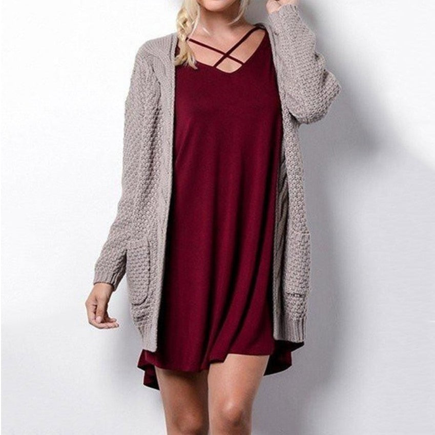 Damen Strickjacke in offener Form mit oversized Schnitt EB