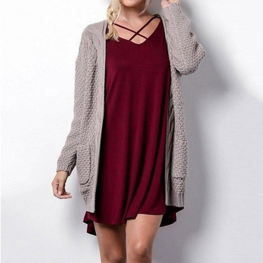 Damen Strickjacke in offener Form mit oversized Schnitt EB