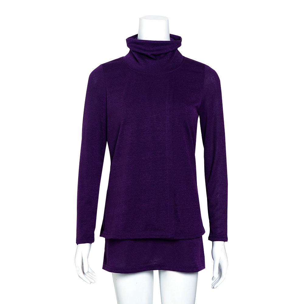 Damen Langer Rollkragen-Layering-Tunika aus weichem Jersey EB