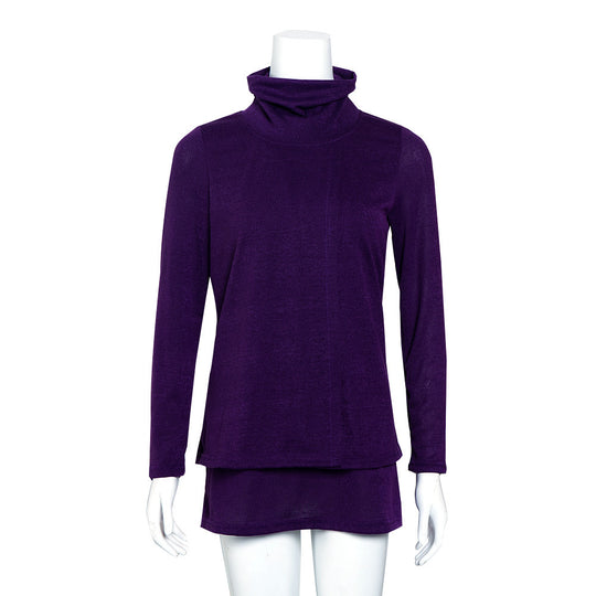 Damen Langer Rollkragen-Layering-Tunika aus weichem Jersey EB