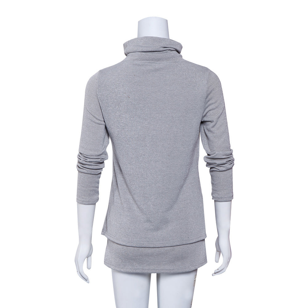 Damen Langer Rollkragen-Layering-Tunika aus weichem Jersey EB