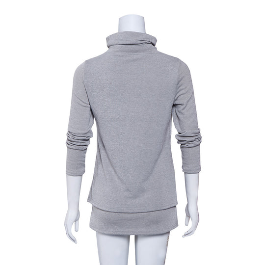 Damen Langer Rollkragen-Layering-Tunika aus weichem Jersey EB