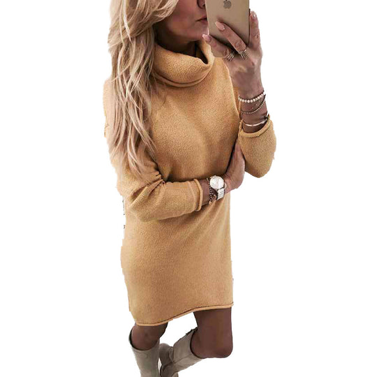Damen Überwurfpullover mit elegantem Rollkragen und kuscheliger Textur EB