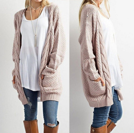Damen Strickjacke in offener Form mit oversized Schnitt EB