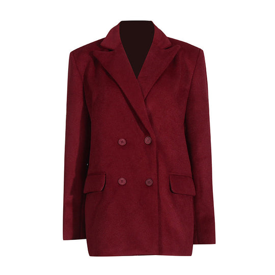 EB | Warme Damen Wolljacke mit Gürtel und Kurzer Passform