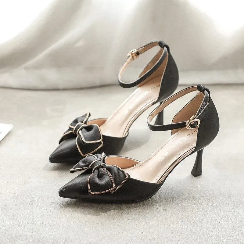 EB | Pumps für Damen mit Schleife und Spitzenabsatz
