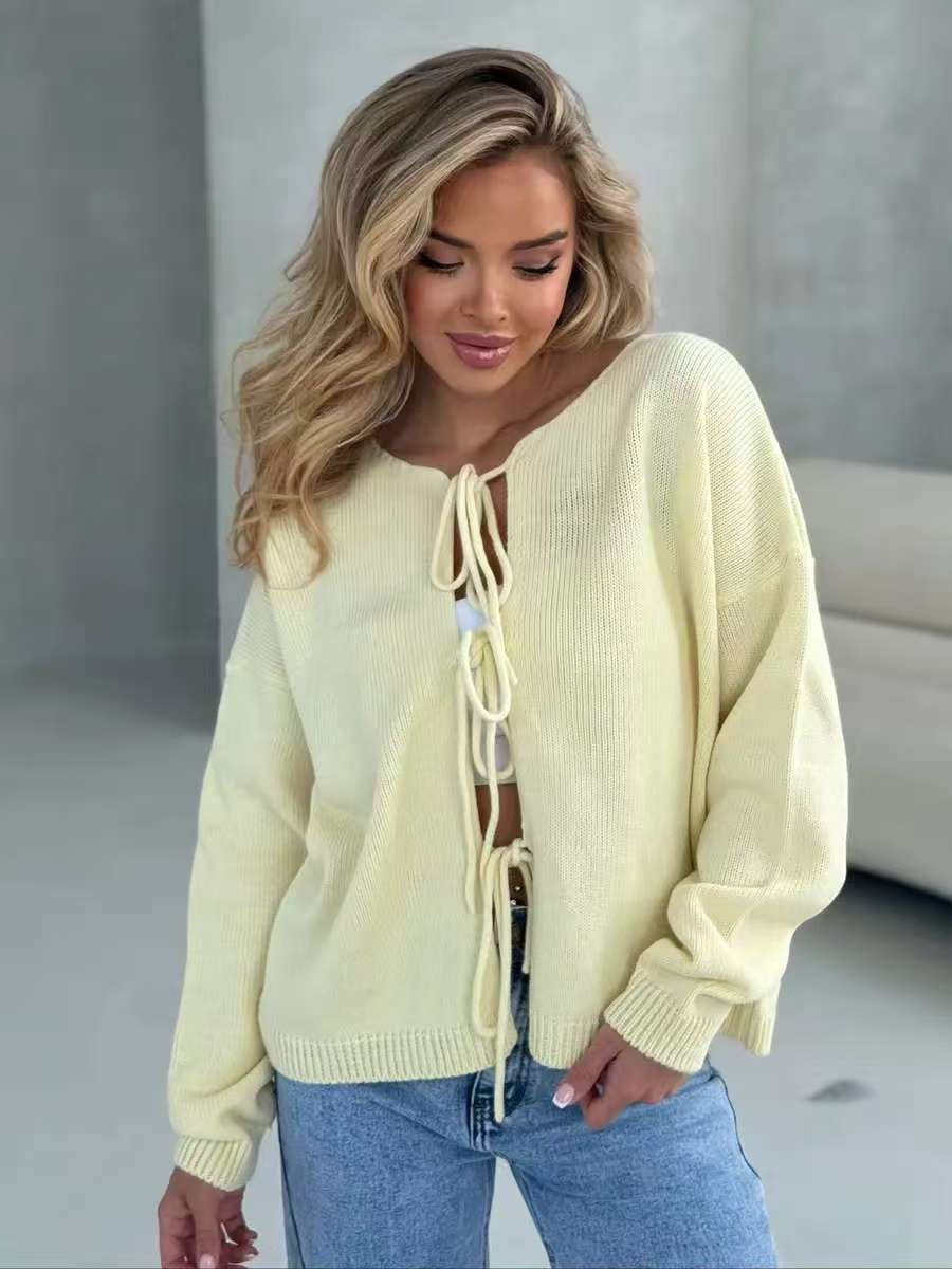 EB | Stylischer Kurzer Cardigan mit Schnürung