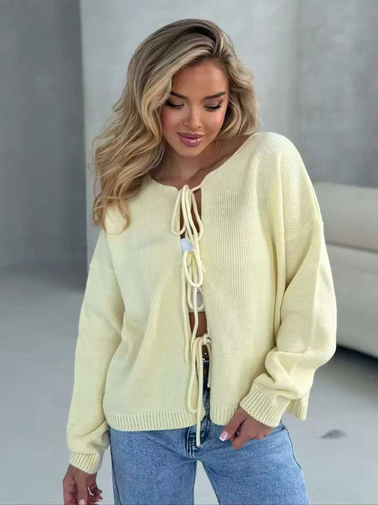 EB | Stylischer Kurzer Cardigan mit Schnürung