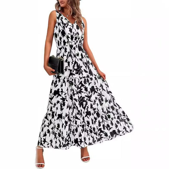 EB | Kleid mit V-Ausschnitt und elastischer Taille
