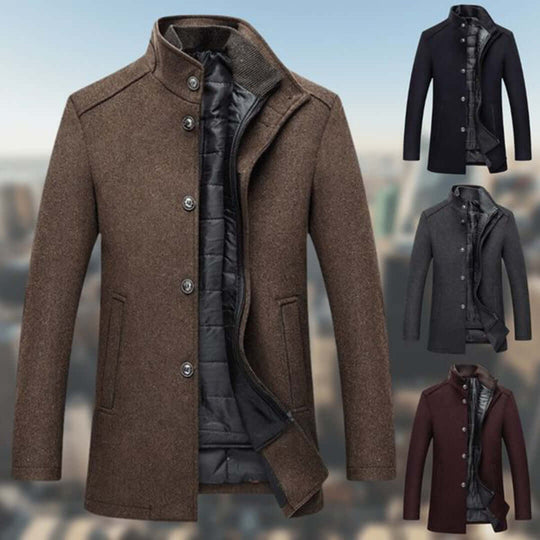 EB | Herren Warmer Wintermantel mit Stehkragen