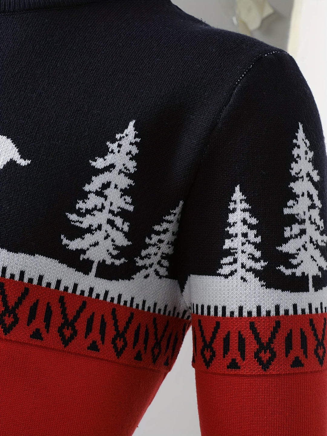 EB | Weihnachtsstrickjacke mit Rentiermotiv Baumwolle Festlich