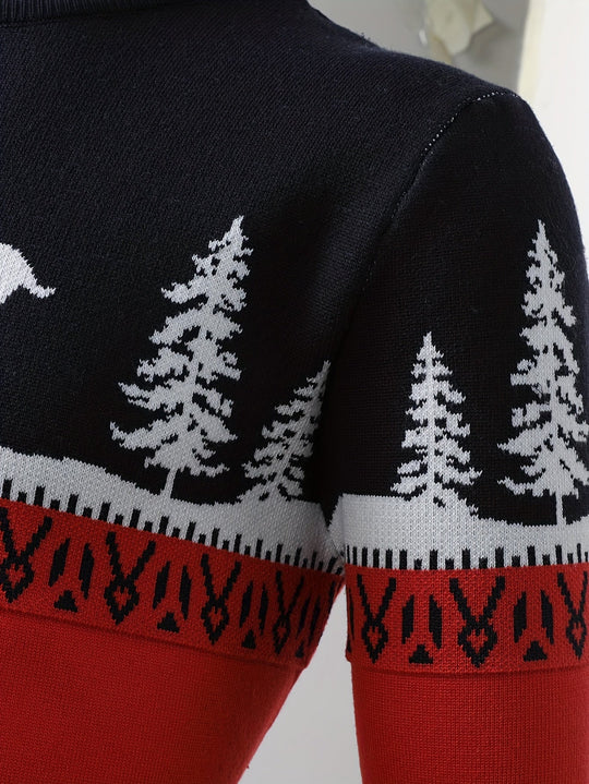 EB | Weihnachtsstrickjacke mit Rentiermotiv Baumwolle Festlich
