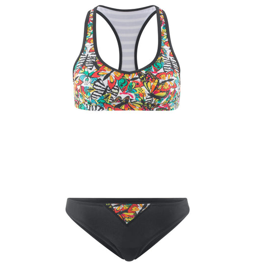 Damen Sport-Bikini mit buntem Muster und funktionalem Schnitt EB