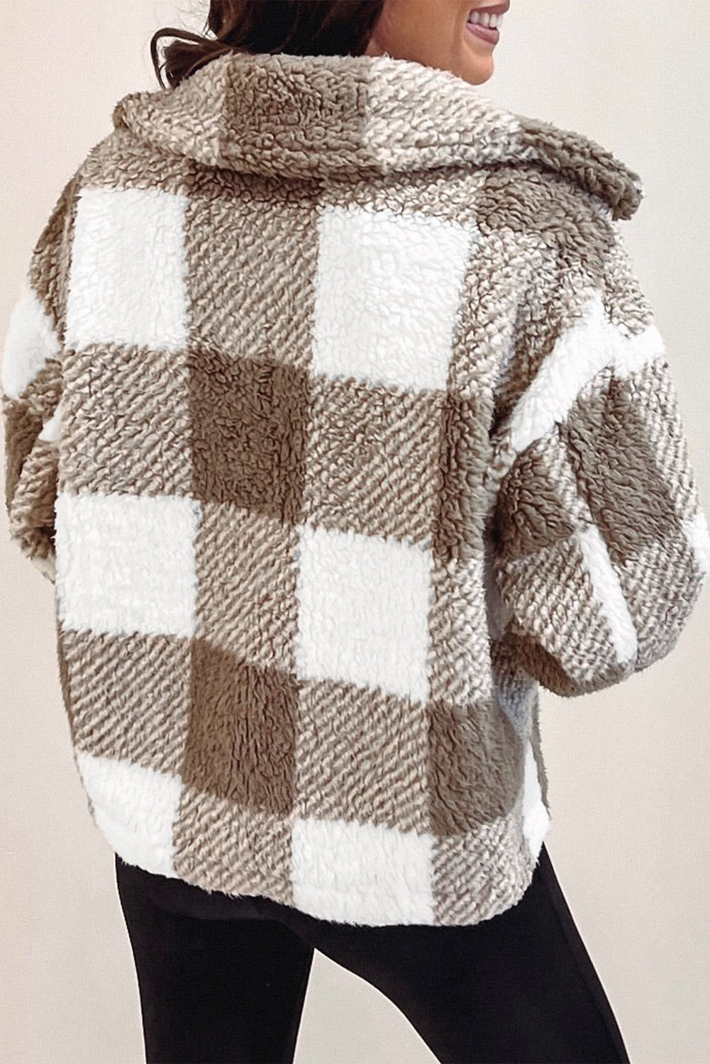EB | Weiche Teddyjacke mit Muster Komfortabel und Stilvoll Perfekt für Den Alltag