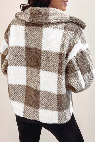 EB | Weiche Teddyjacke mit Muster Komfortabel und Stilvoll Perfekt für Den Alltag