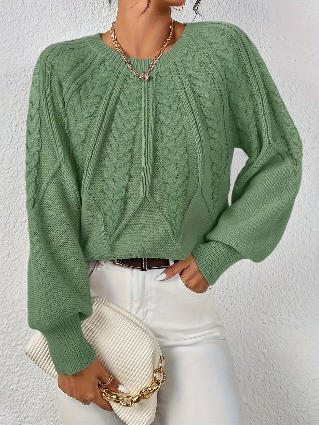 EB | Kabelstrickpullover Weich und Elegant Perfekt für Den Alltag
