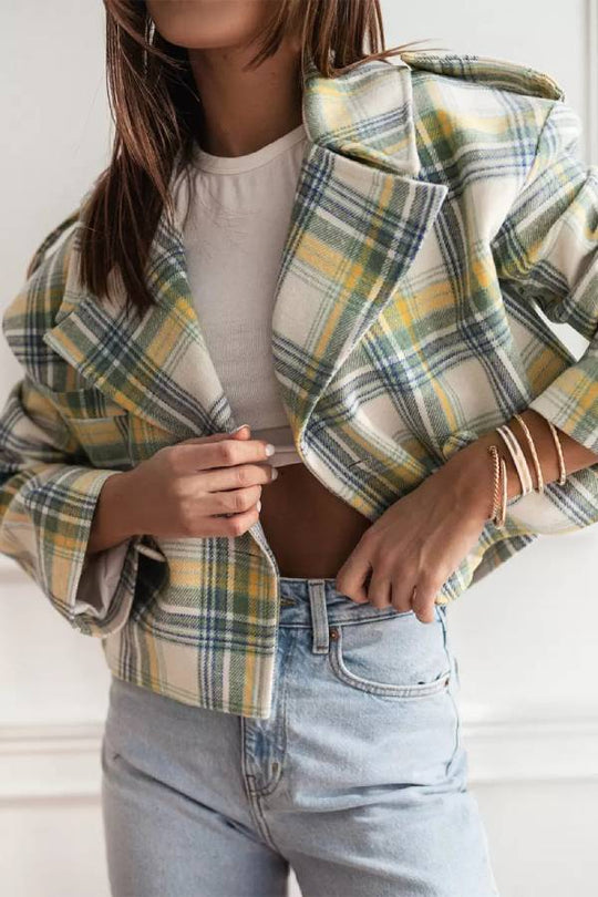 EB | Herbst/Winter Wendekragen Karomuster Jacke