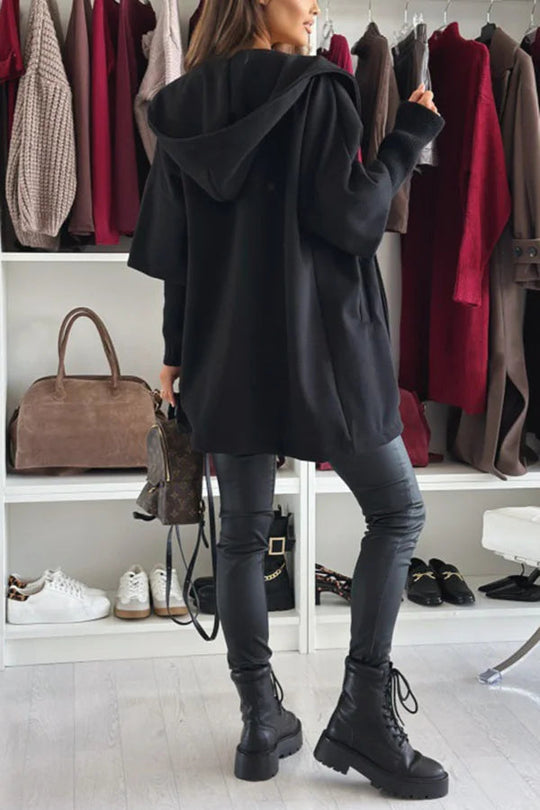 EB | Farbe Lockere Tasche Kapuzenjacke mit langen Ärmeln