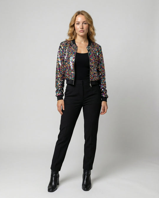 Damen Bomberjacke mit Pailletten | EB