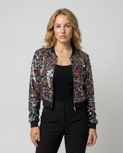 Damen Bomberjacke mit Pailletten | EB