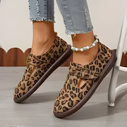 Patricia | Flache Schuhe mit Leopardenmuster für Frauen EB