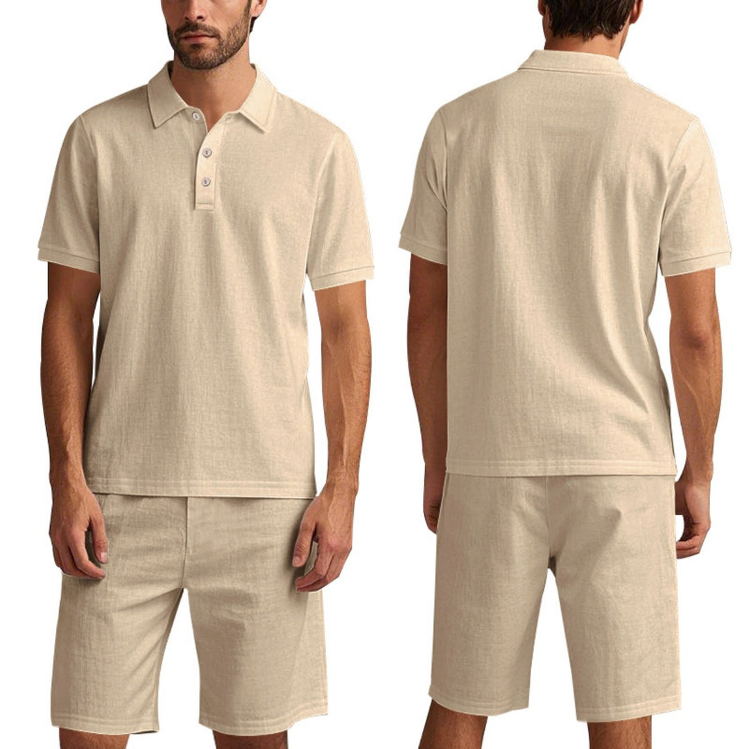 EB | Kurzärmliges Poloshirt und Shorts Strandanzug