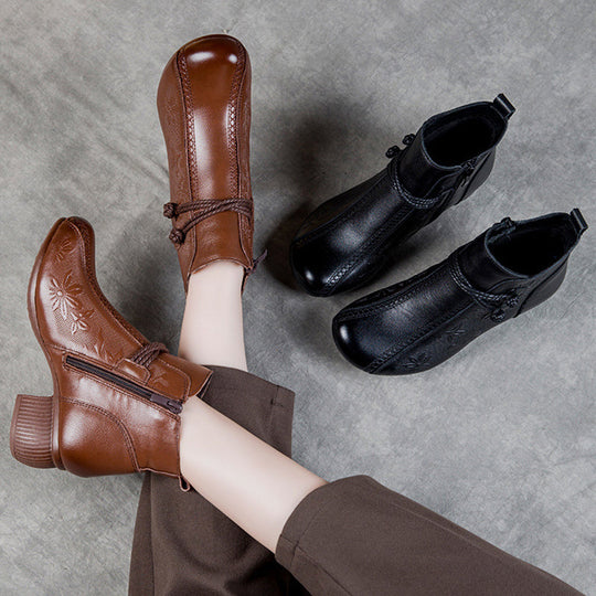 Handgemachte Lederstiefeletten mit warmem Innenfutter EB EB