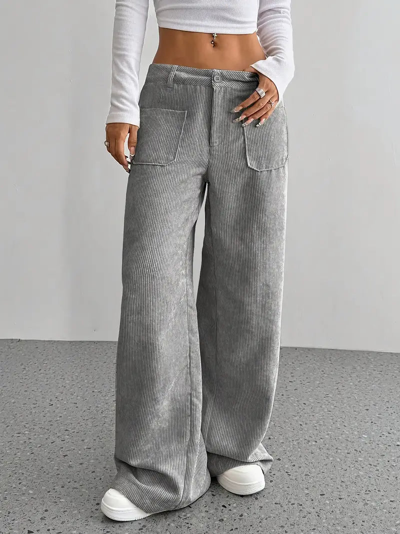 EB | Weite Cordhose für Damen Aus Baumwollmischung